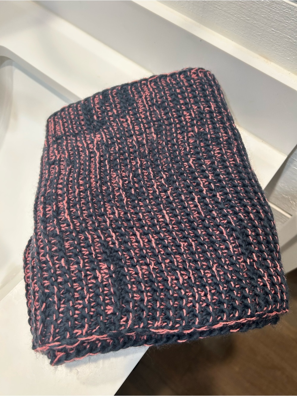 Target Navy and Pink Knit Scarf Wrap